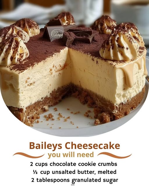 No-Bake Baileys Irish Cream Cheesecake